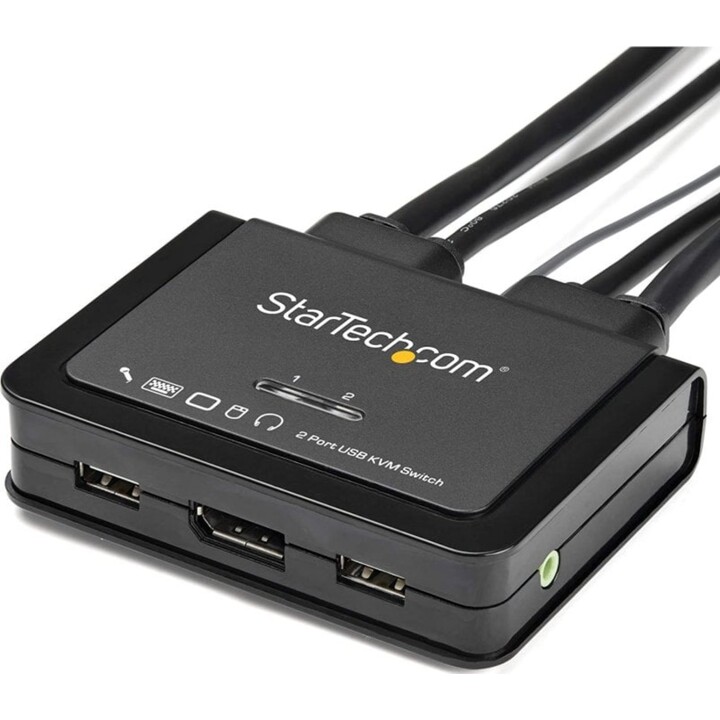 Switch KVM Startech 2 porte DisplayPort nero