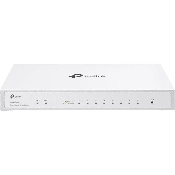 Semi-manageable switch tp-link festa fs308g 8xrj45 gb metal casing 1x poe input management applies