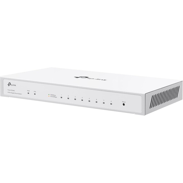 Switch semi-gestito TP-Link Festa FS308G, 8 x RJ-45, alloggiamento in metallo, 1 x ingresso PoE, gestione applicata