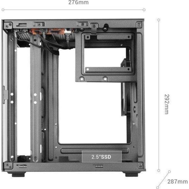 Mars Gaming Mc-cube PC Tower Microatx PC Case Cube Format Tempered Glass Argb White