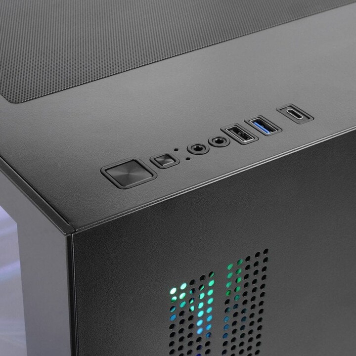 Torre PC Mars Gaming Mc-view3 Caja Microatx Cristal Templado Panorámico 3x Ventiladores Argb 120mm Negro
