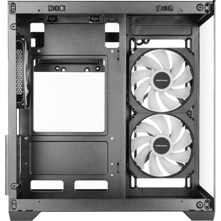 Torre PC Mars Gaming Mc-view3 Caja Microatx Cristal Templado Panorámico 3x Ventiladores Argb 120mm Negro