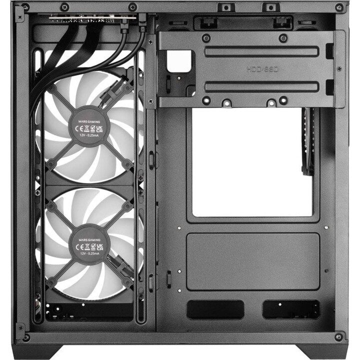 Torre PC Mars Gaming Mc-view3 Caja Microatx Cristal Templado Panorámico 3x Ventiladores Argb 120mm Negro