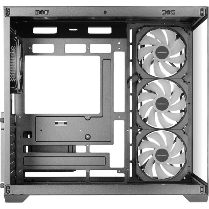 Torre PC Mars Gaming Mcv5, Caja Pc Atx, Cristal Templado Panorámico, 4x Ventiladores Argb 120mm Negro