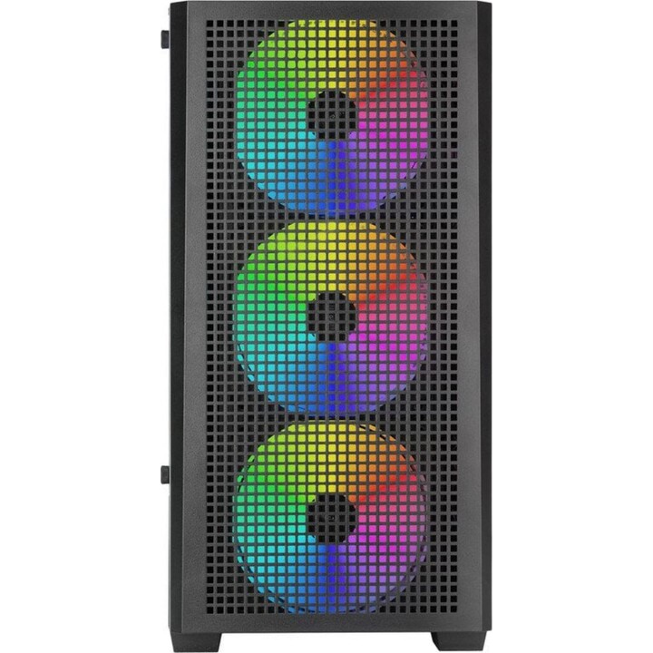 Mars Gaming Mc-vector PC Tower, Boîtier Gaming Micro-ATX et Mini-ITX, 4 ventilateurs 120mm, Verre trempé, Noir