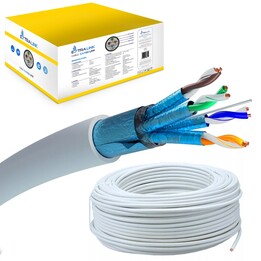 Extralink Cat6a FTP (f/ftp) V2 Indoor Braided Network Cable, 500m Lszh