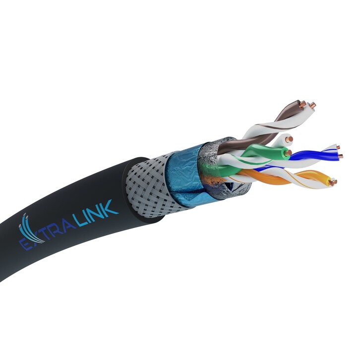 Cable Ethernet Extralink Cat5e Sftp (sf/utp) V2 Exterior, 305m
