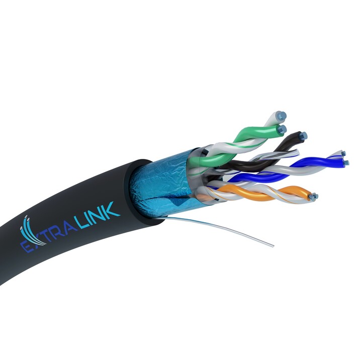 Cabo de rede externo Extralink Cat5e FTP (f/utp) com revestimento em gel, 305 m