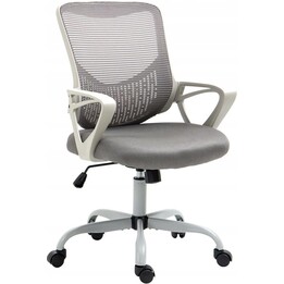 Activejet YK507 Gray Ergonomic Swivel Office Chair Mesh Backrest Fabric Padded Seat