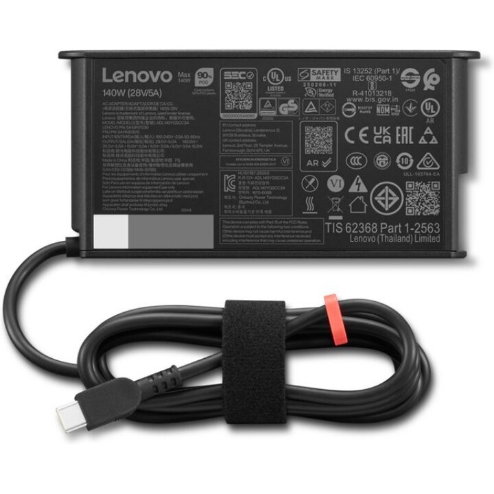 Adaptador de CA delgado GaN USB-C de 140 W para estación de trabajo móvil ThinkPad de Lenovo UE