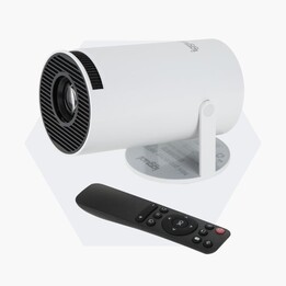 iggual Pack Mini Proyector MP720p Android 14 + Pantalla 120" Plegable WiFi 6 Bluetooth 5.4 Blanco