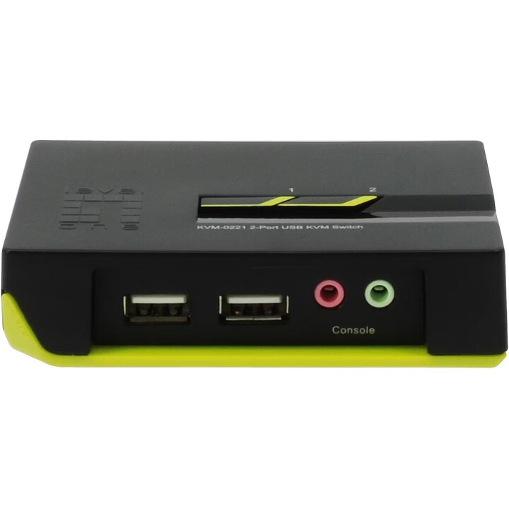 LevelOne KVM-0221 2-Port USB KVM Switch with Audio Support and Remote Desktop Controller