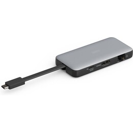 DIGITUS USB-C Travel Docking Station de 7 puertos 4K/60Hz con 100W Power Delivery y Gigabit Ethernet.