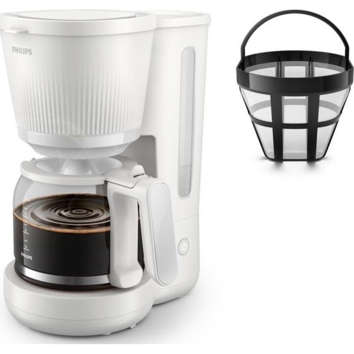 Philips HD7411/00 Cafetière goutte à goutte 1,25 L 10 tasses Blanc avec système anti-goutte