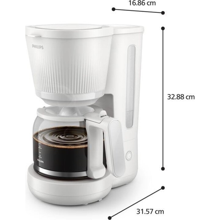 Philips HD7411/00 Tropfkaffeemaschine 1,25 L 10 Tassen Weiß mit Anti-Tropf-System