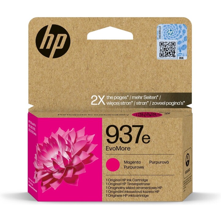 HP 937e EvoMore Magenta Cartuccia d'inchiostro originale ad alta capacità per una stampa professionale sostenibile