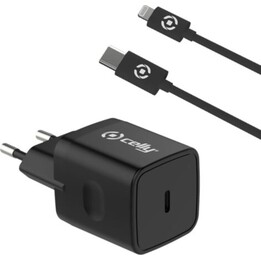 Celly 20W USB Typ-C Ladegerät, Schwarz