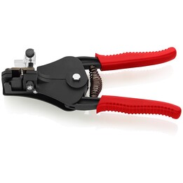 Decapador de fios Knipex 12 21 180, preto e vermelho.