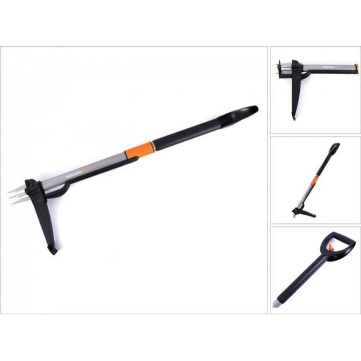FISKARS SmartFit, Telescopic Weed Puller, Black/Silver