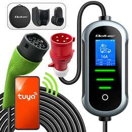 Qoltec 2w1 Typ2 portable EV charger black