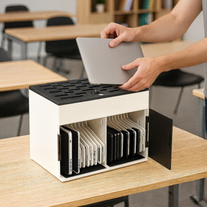 Armoire de chargement Ewent pour ordinateurs portables jusqu´à 15,6 pouces ou tablettes avec verrouillage, environ 20 emplac
