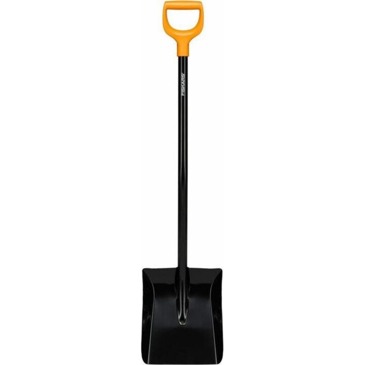 FISKARS Solid+, Metall-Schaufel mit D-Griff, schwarz
