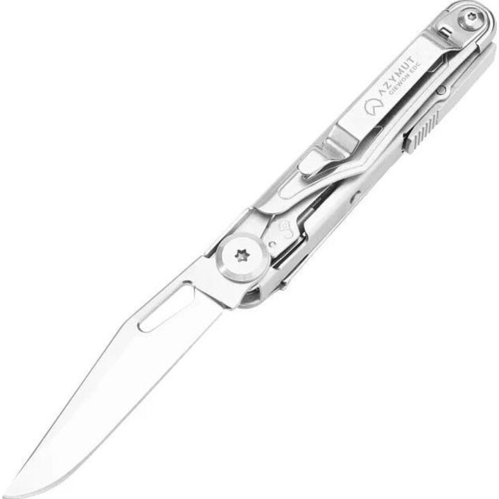 AZYMUT Giewon EDC, 8-Function EDC Multi-Tool, Silver