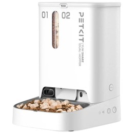 PETKIT Yumshare Dual-Hopper Blanc - Mangeoire Intelligente Pour Animaux avec Caméra et Microphone - Fonction avec IA, Audio Bidi