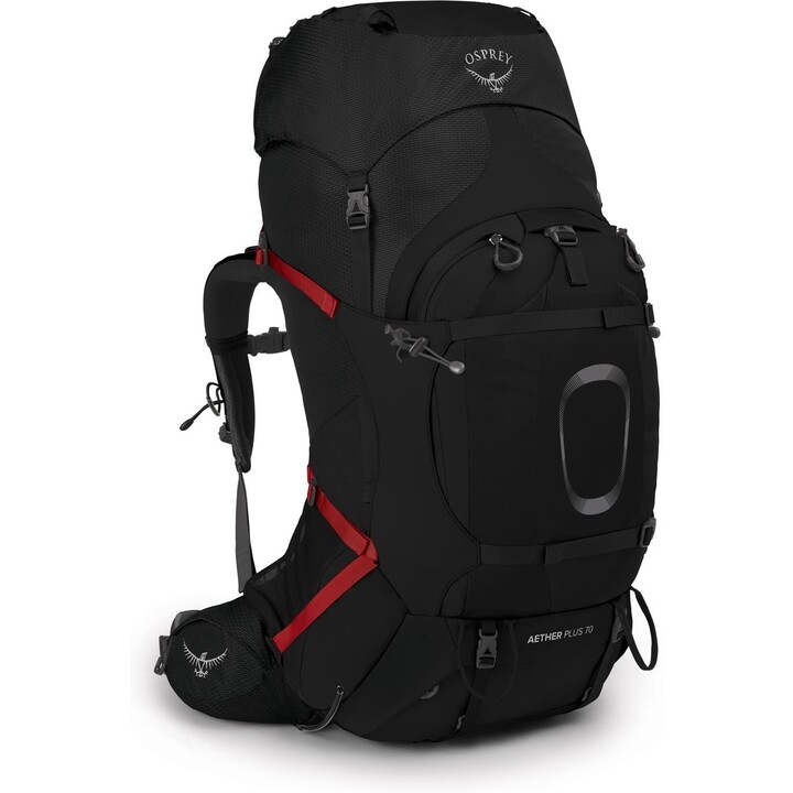 Sac à dos d'expédition technique Osprey Aether Plus 70 pour hommes avec DayLid™ Daypack et AirScape™ Suspension