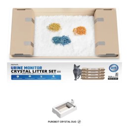 PETKIT Kit de litière pour chat avec surveillance de l'urine + bacs remplaçables pour Purobot Crystal Duo (lot de 4)