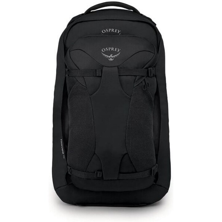 Osprey Fairview 70 Women's Technical Travel Backpack mit abnehmbarem Daypack in Schwarz