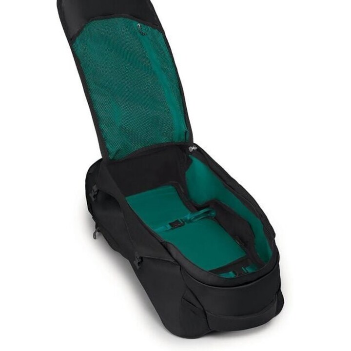 Osprey Fairview 70 Women's Technical Travel Backpack mit abnehmbarem Daypack in Schwarz