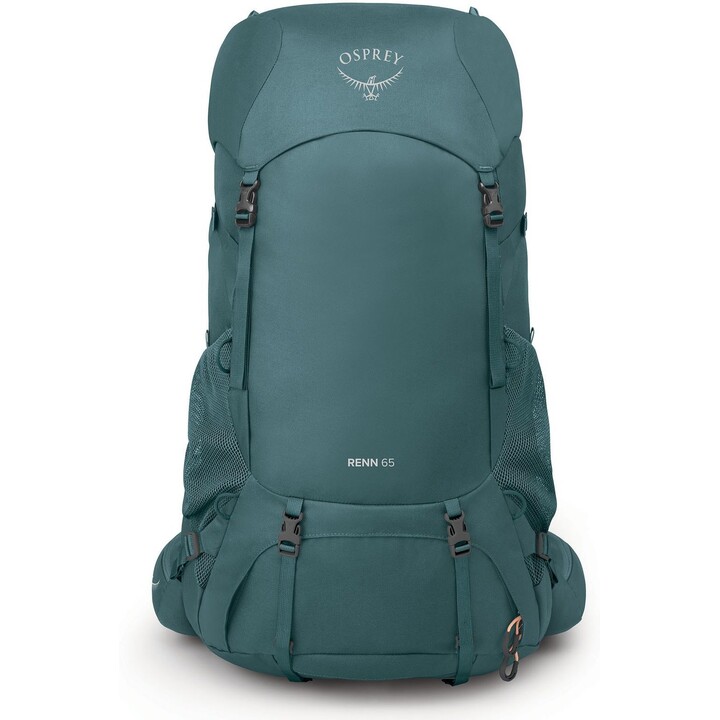 Mochila de expedición para mujer Osprey Renn 65 en azul cascada / naranja melón