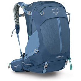 Mochila técnica de senderismo para mujer Osprey Sirrus 34 con suspensión ventilada AirSpeed Sevres Azul