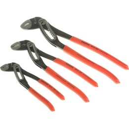 Knipex 00 20 09 V03, Juego de alicates de cocodrilo, 3 piezas, rojo