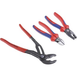 Knipex 1264864, Jogo de alicates de 3 peças, vermelho/azul