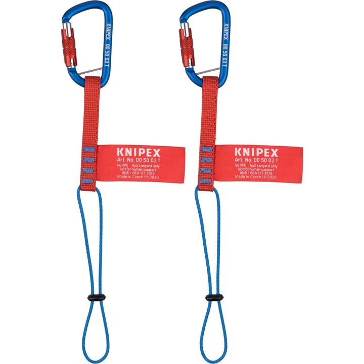 Knipex 00 50 06 T BK, Sistema di fissaggio di sicurezza, rosso
