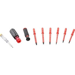 Stanley FMHT66426-0, VDE-Schraubendrehersatz 10-teilig mit Tester, vollisoliert, schwarz/gelb