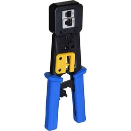 Alantec NI040, Professionelle Crimpzange, Presswerkzeug für Netzwerkstecker, schwarz/rot