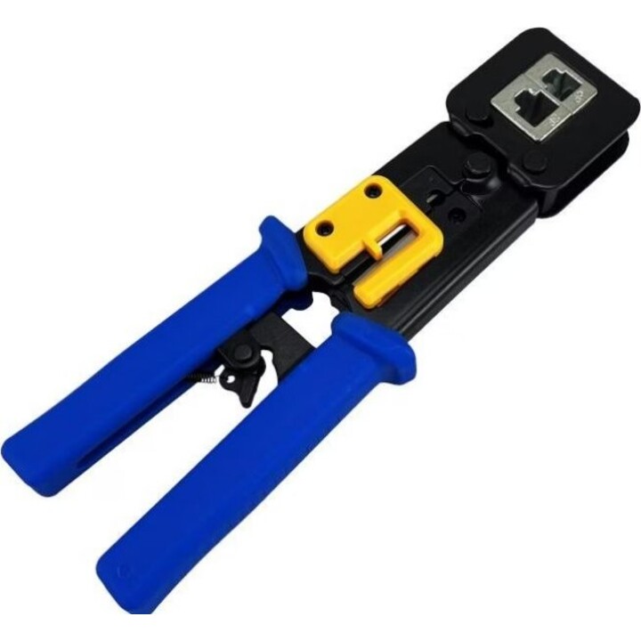 Alantec NI040, Outil de sertissage professionnel, Outil de pressage de connecteurs de réseau, Noir/Rouge
