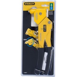 Stanley, rivettatrice MR77 con testa rotante professionale, corpo in acciaio per impieghi gravosi, giallo/nero