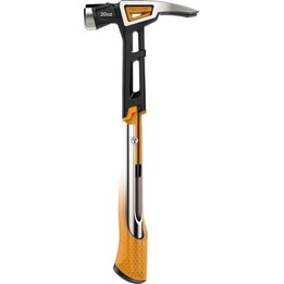Fiskars, Martello da carpentiere grande XL High-Tech, impugnatura con controllo delle vibrazioni, nero/arancio