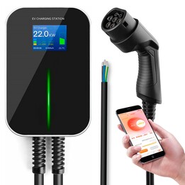 Caricabatterie per auto elettriche Extralink Bs20-bc-22kw-app Tipo 2 32A 22kW, trifase, display LCD, app, 6,1 m