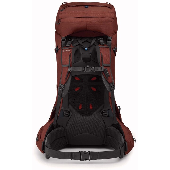 Osprey Aether 65 Deep Acorn Red L/XL Zaino tecnico da escursionismo Uomo Unità di sospensione su misura