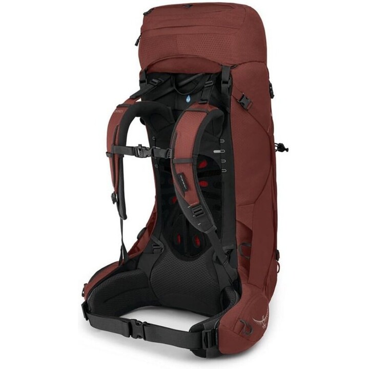 Osprey Aether 65 Deep Acorn Red L/XL Zaino tecnico da escursionismo Uomo Unità di sospensione su misura