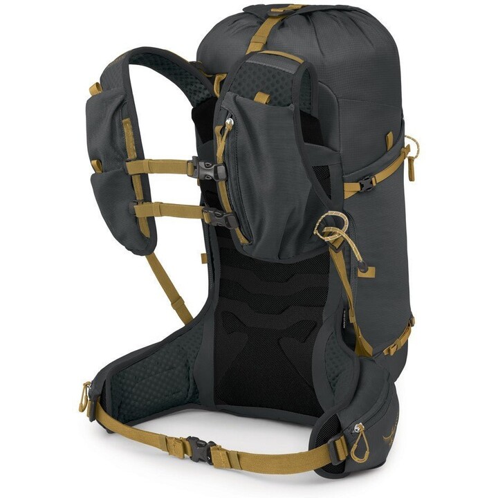 Mochila Osprey Talon Velocity 30 Dark Charcoal Tumbleweed Yellow L/XL Technical Fast-Hiking Backpack Unidad