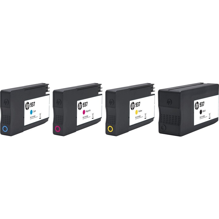 Conjunto de tinteiros originais HP 937 CMYK com 4 unidades 6C400NE Conjunto de consumíveis técnicos de impressão