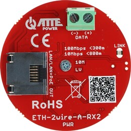 Atte ETH-2WIRE-A-SET, UTP-zu-2-Draht-Konverter für LAN+PoE, Netzwerk-Kit, weiß