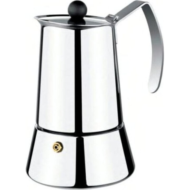 Monix Eterna M630006 Manuelle italienische Kaffeemaschine, 6 Tassen, Edelstahl, induktionsgeeignet