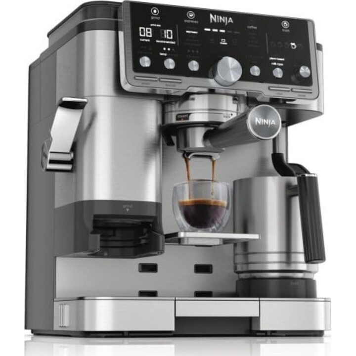 Ninja ES701EU semi-automatic coffee machine, 2 liters, 14 bars, with integrated grinder and milk frother